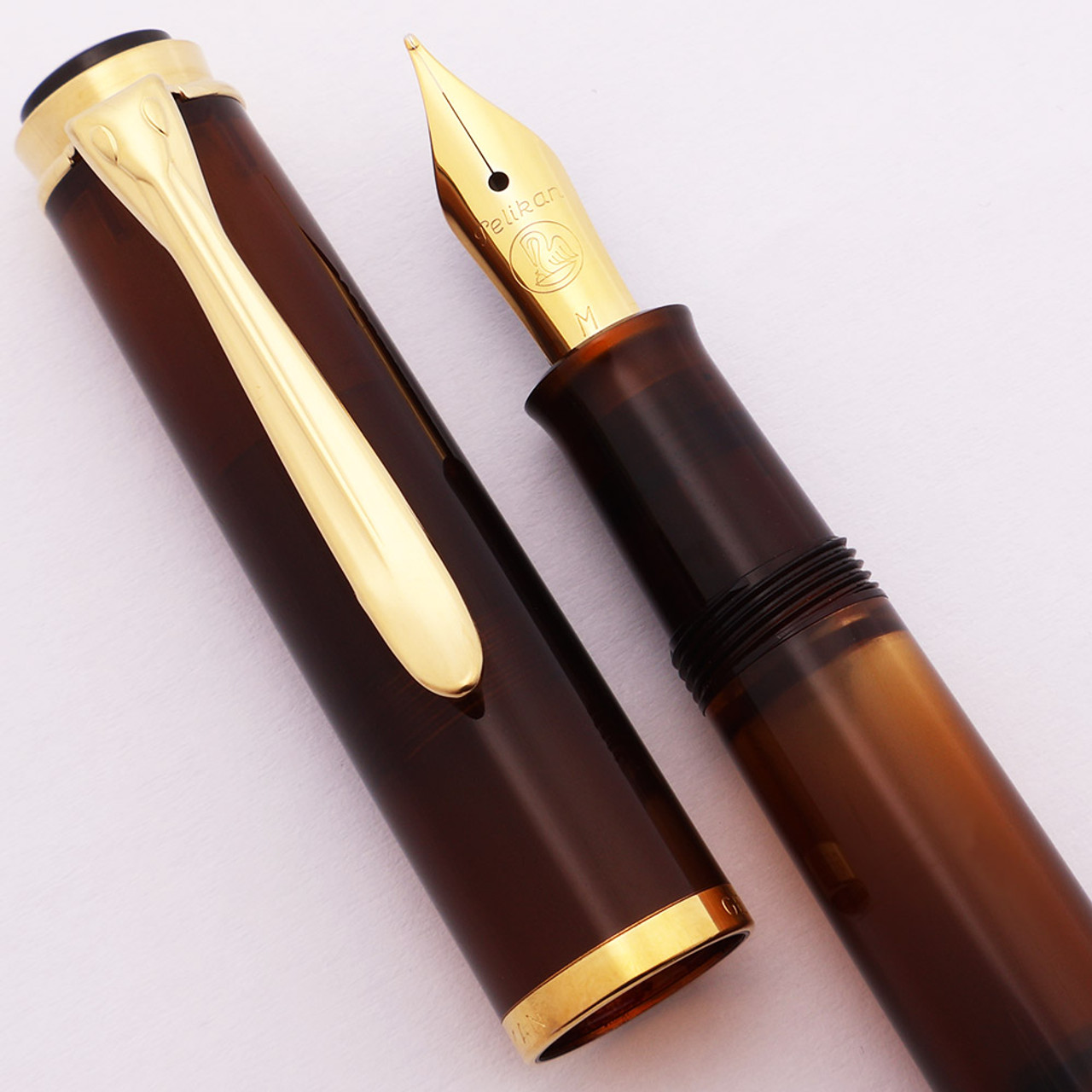 Pelikan M200 2017 SE Fountain Pen - Smoky Quartz, Gold Plated Trim, Medium Nib (Excellent, Works Well)