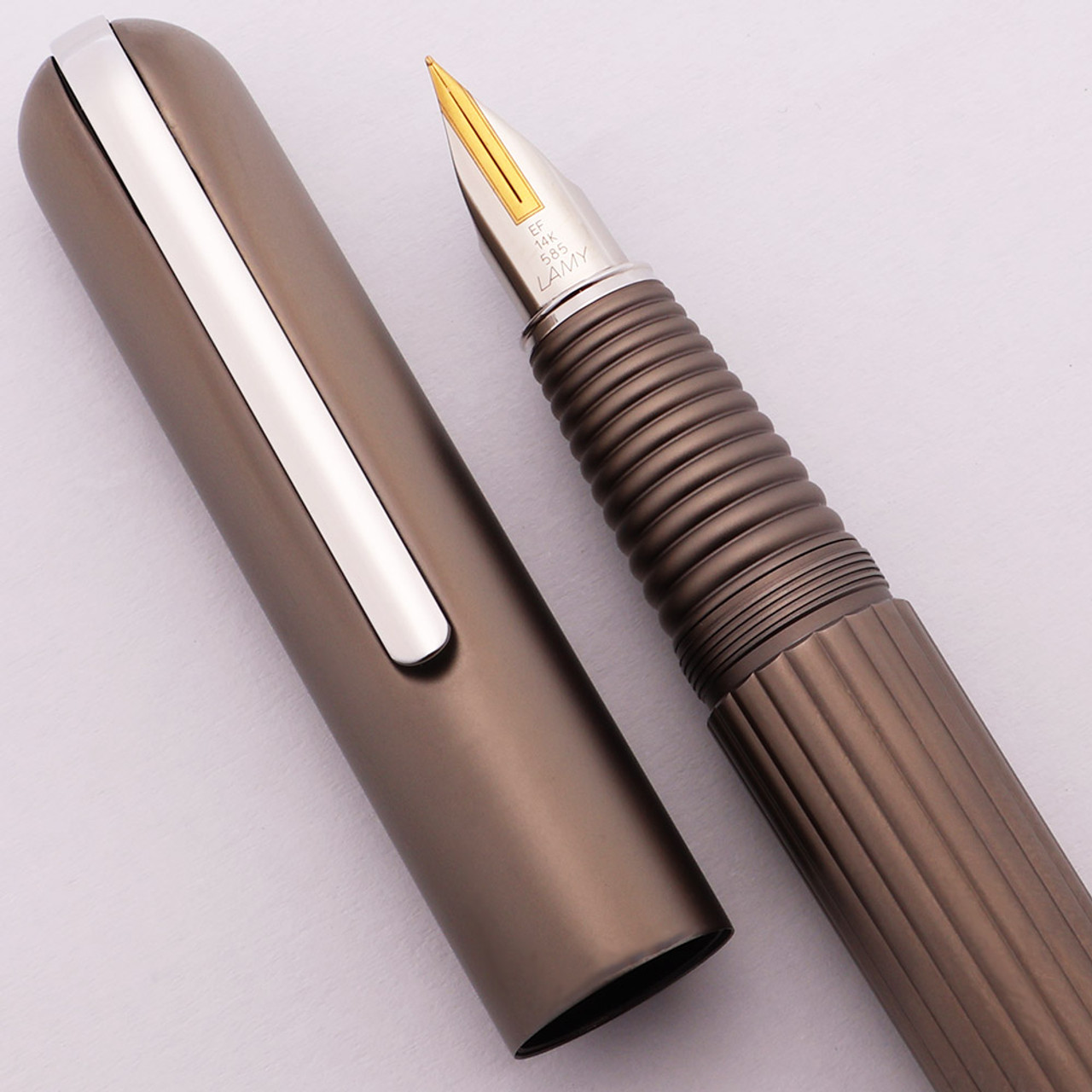 Lamy Imporium Fountain Pen - Titanium Coated, Ribbed, 14k