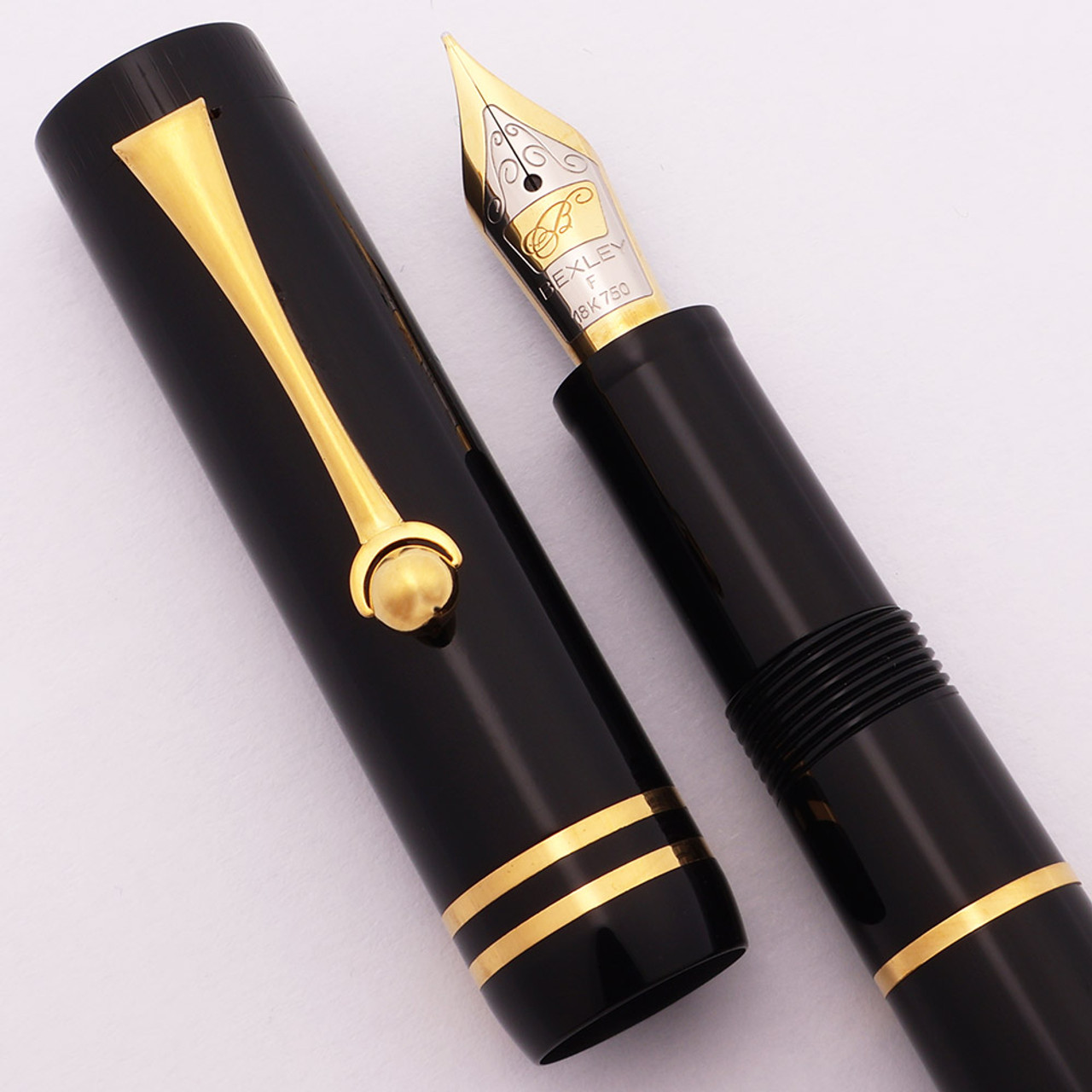 Molteni Antonella Fountain Pen LE by Bexley (13/88) -  Black, Gold Trim, Fine 18k Nib (Excellent +, Works Well)