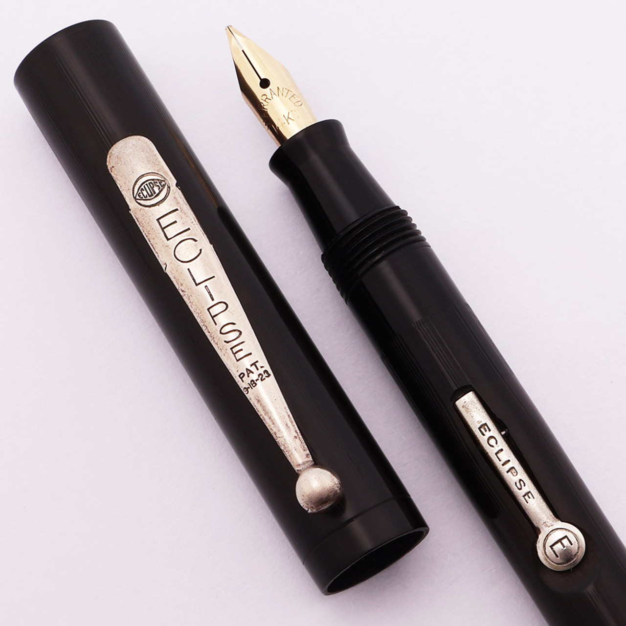Eclipse Combo Fountain Pen (1930s) - Oversize,  BCHR Lined,  Lever Filler, Flexible Medium Warranted 14k Nib (Excellent, Restored)