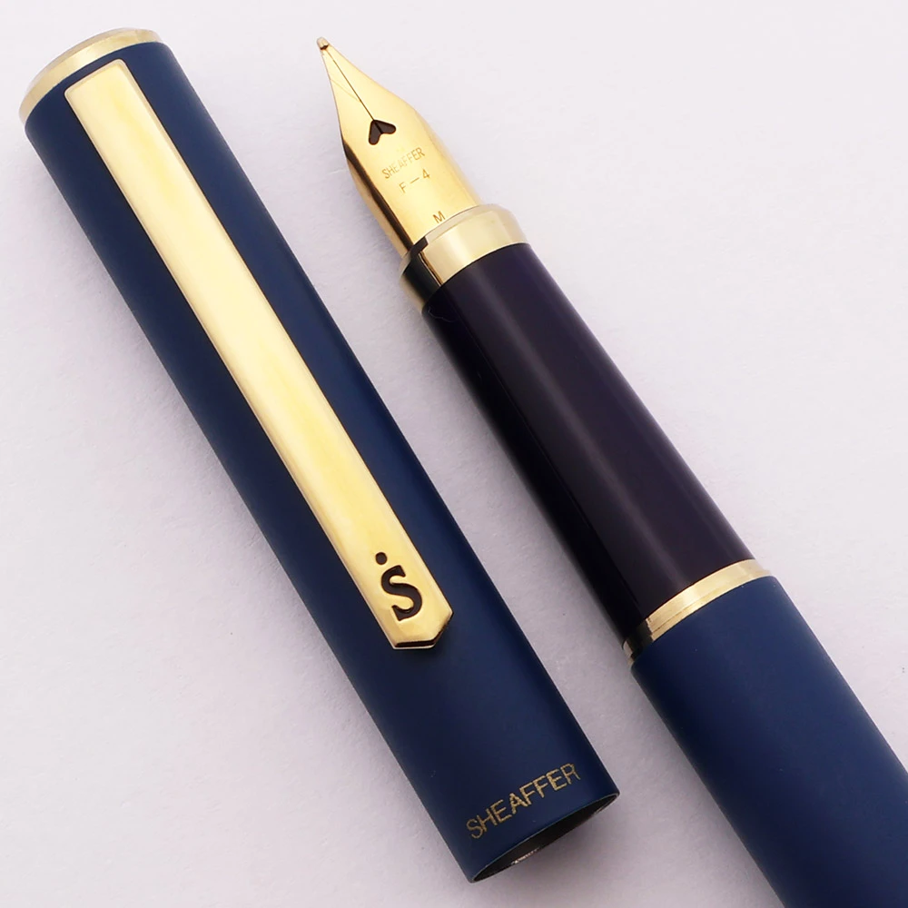 Sheaffer Sailor Sentinel Fountain Pen (1970-80s) - Blue Matte Lacquer, Medium (New Old Stock, Works Well)