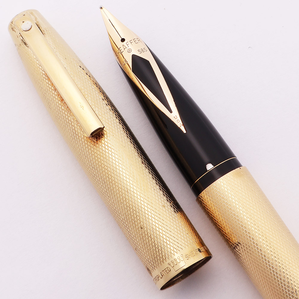 Sheaffer Imperial 827 Fountain Pen (1970s) - Gold Barleycorn, C/C