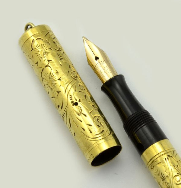 Waterman 0552 1/2 V Fountain Pen - Floral Pansy Pattern, Flexible
