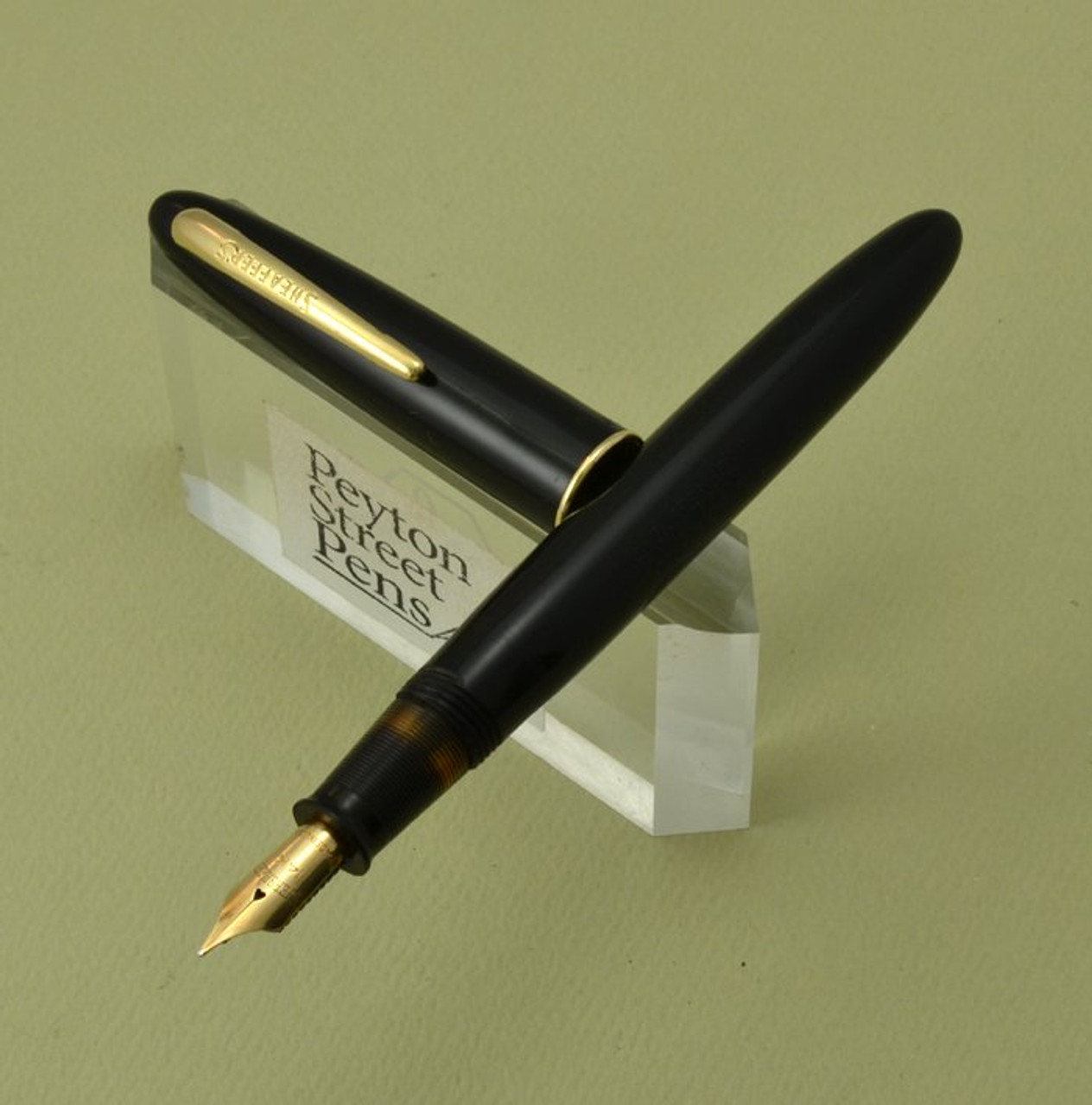 Sheaffer Craftsman - Black w GT,  Medium NOS Flex Eversharp Nib, Lever Filler (Excellent, NOS Nib)