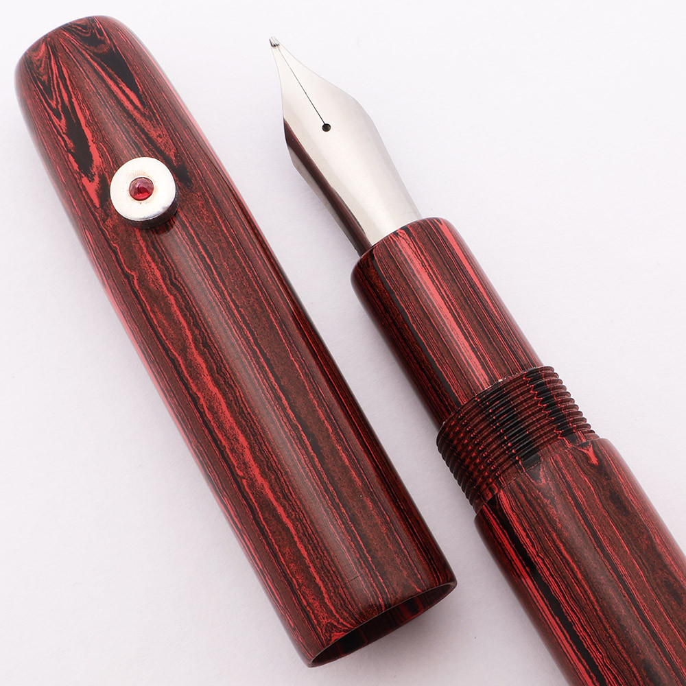 PSPW Prototype Fountain Pen for #8 Nibs - Strawberry Ripple SEM