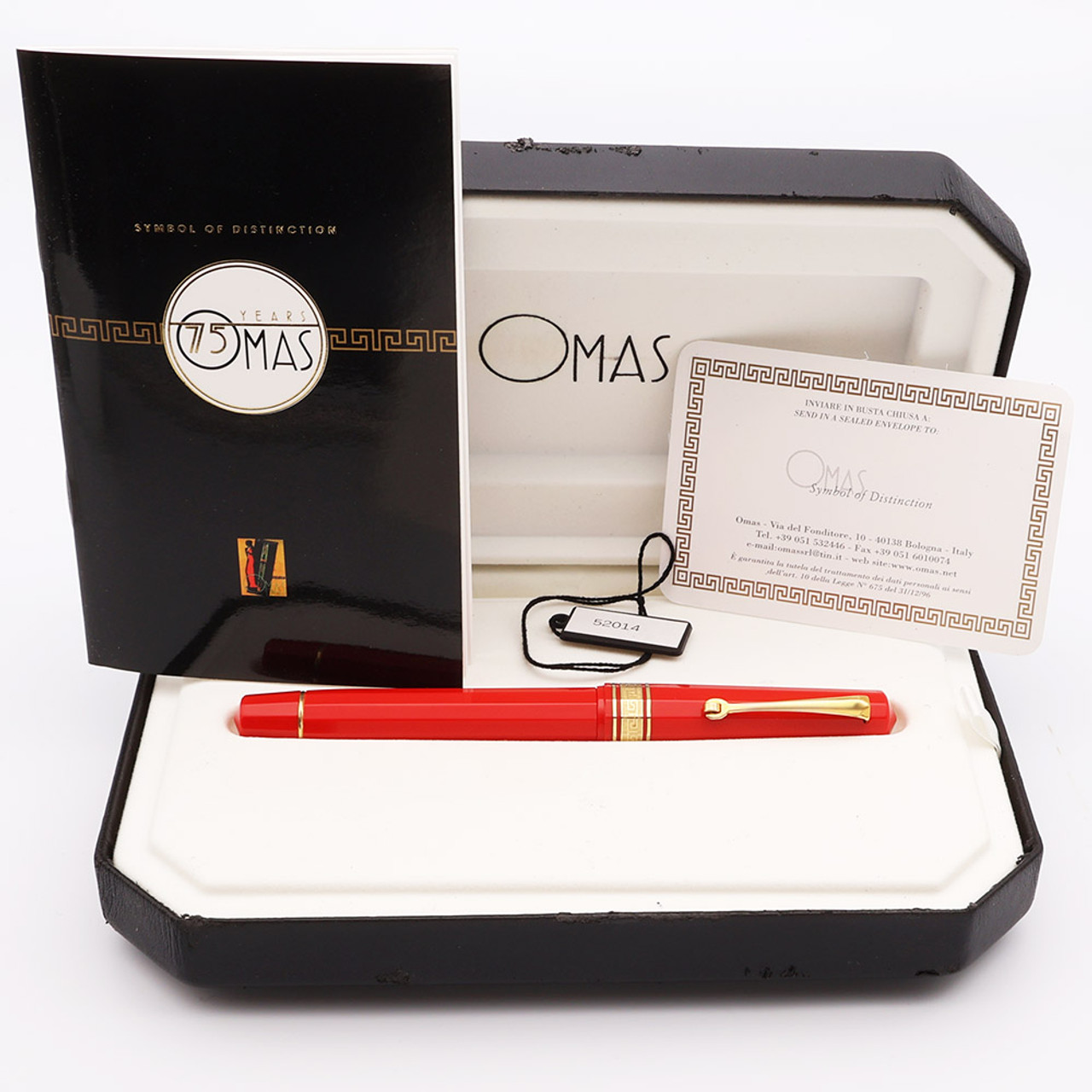 Omas 75th Anniversary Milord Rollerball Pen  (circa 2000) -  Red Faceted w Gold Trim (Excellent + in Box, Works Well) Omas 75th Anniversary Milord Rollerball Pen  (circa 2000) -  Red Faceted w Gold Trim (Excellent + in Box, Works Well)