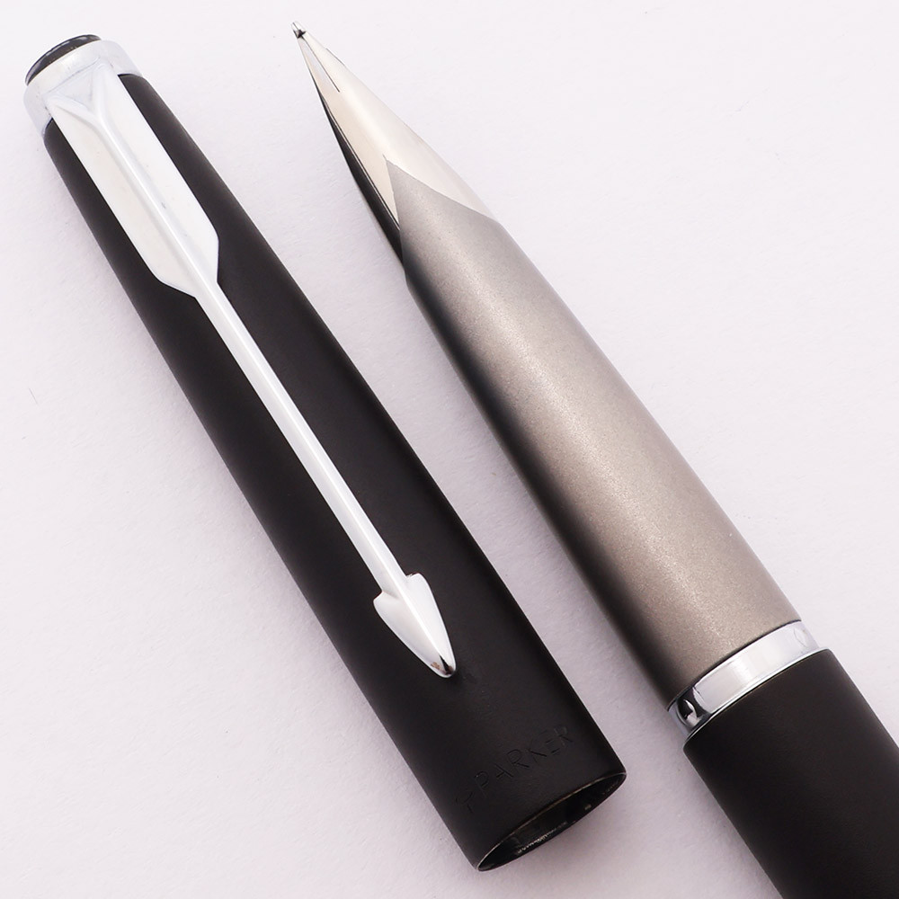 Parker 50 Falcon Fountain Pen (US, 1981) - Black Matte, C/C, Medium (Excellent, Works Well)