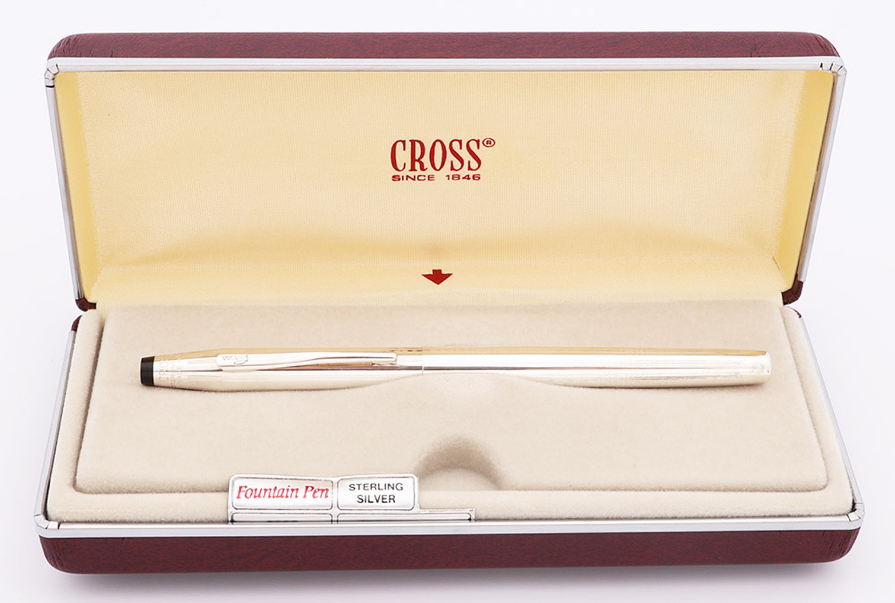 Cross Century (Early) Fountain Pen - Sterling, Grouped Lines, 14k Fine Nib (Excellent, Work Well) Cross Century (Early) Fountain Pen - Sterling, Grouped Lines, 14k Fine Nib (Excellent, Work Well)