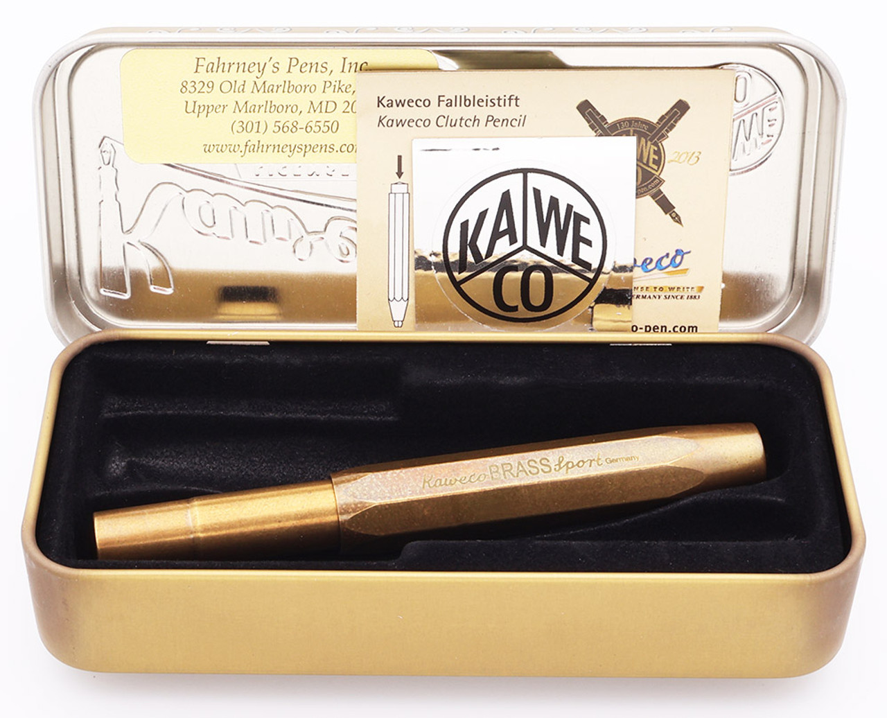 Kaweco Brass Sport Fountain Pen - Brass, Broad Nib (Excellent + in Box,  Works Well) - Peyton Street Pens