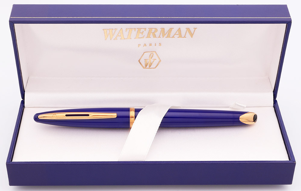 Waterman Carene Fountain Pen - Abyss Blue, Gold Trim, Fine 18k Nib