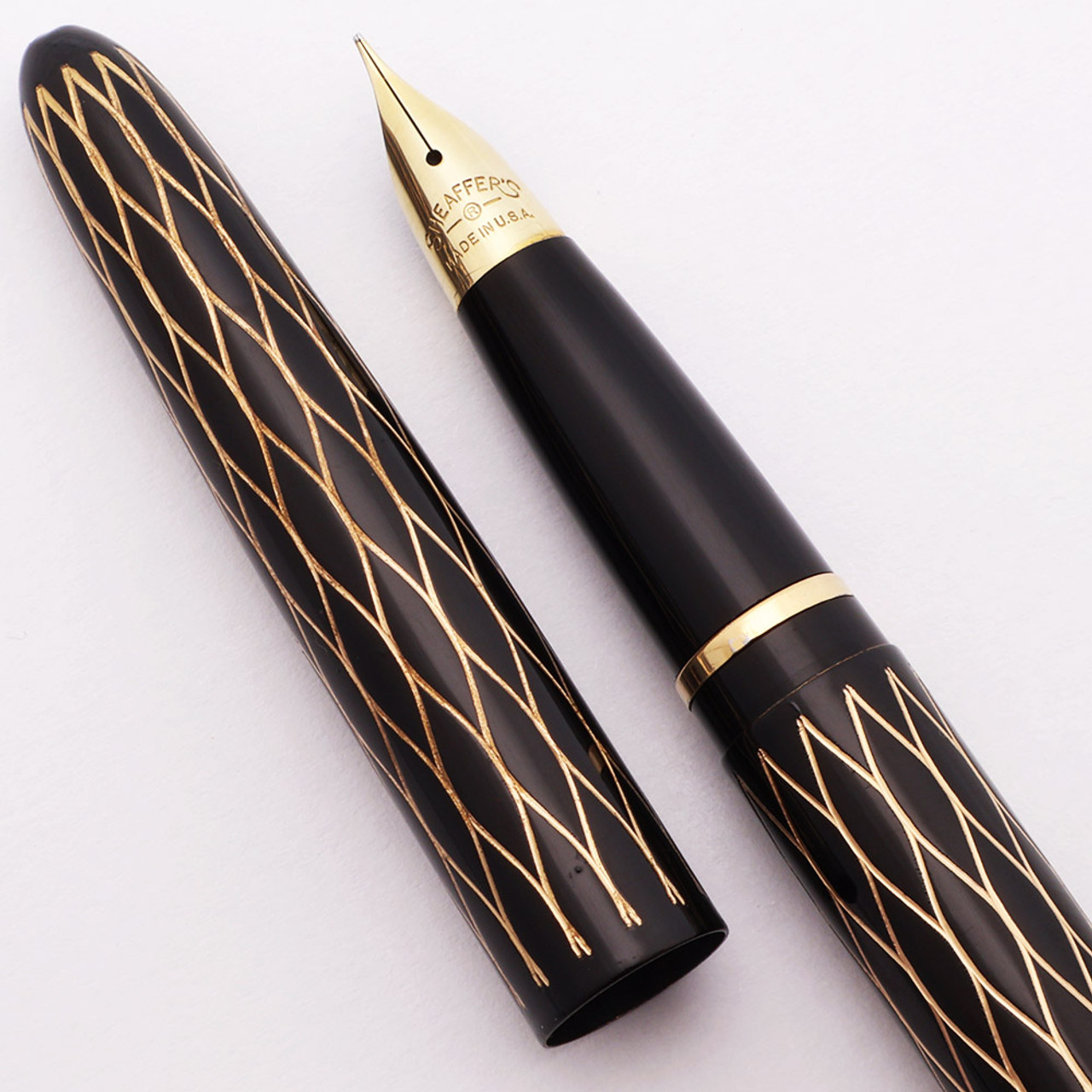 Lady Sheaffer XI Skripsert  (1950s/60s)- Tulle Black, Cartridge Filler,  Fine Triumph Nib (Excellent, Works Well)