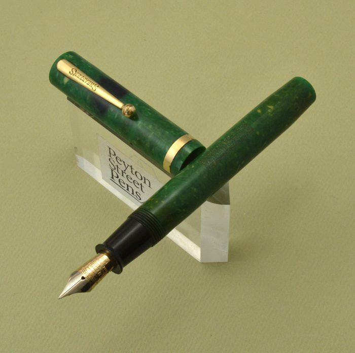 Sheaffer Lifetime Flat Top Oversized - 1920s, Jade Green, Fine 2