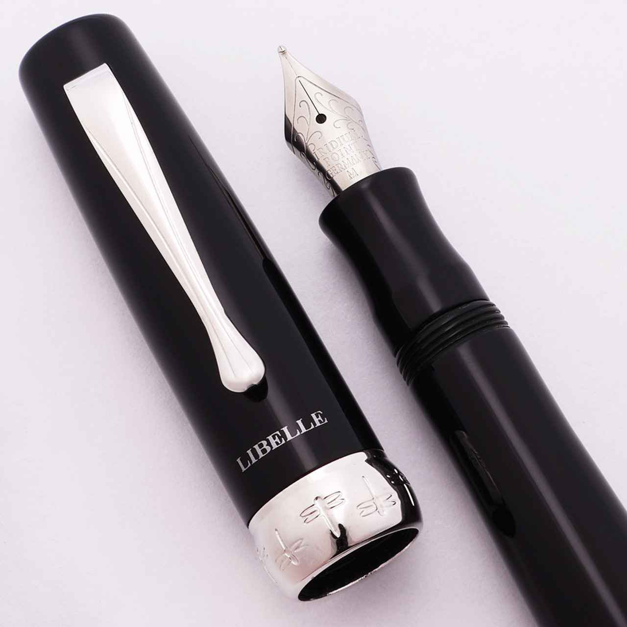 Libelle Epic Fountain Pen (2000s) - Black w Chrome Trim, C/C, Medium Steel Nib (Excellent, Works Well)