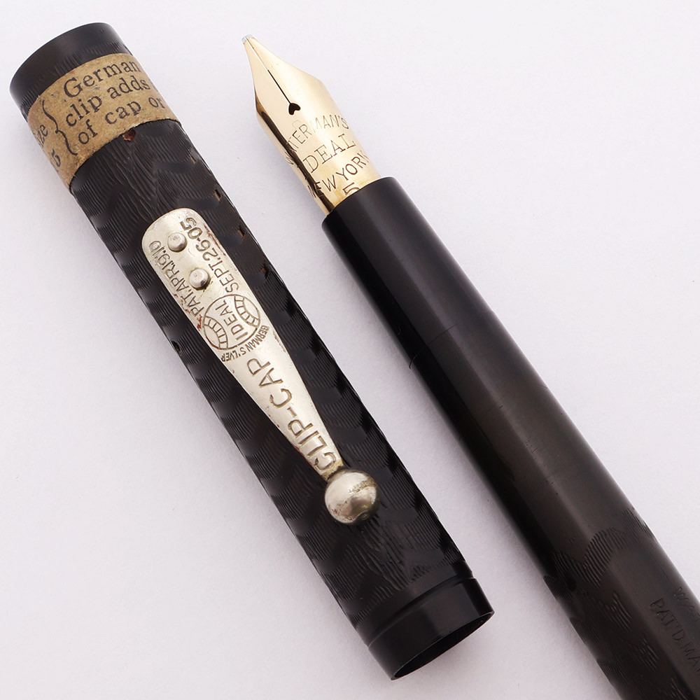 Waterman 15 Eyedropper Fountain Pen BCHR w German Silver Clip, Stub