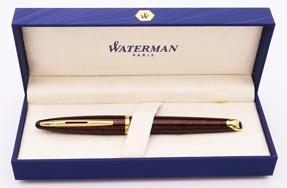 Waterman Carene Fountain Pen - Amber Shimmer, Fine 18k Nib (Near