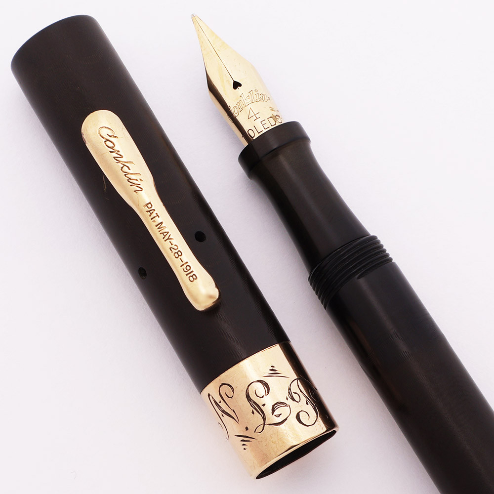 Conklin 46 Fountain Pen (1920s) BCHR, Lever Filler, Flexible 4 Fine