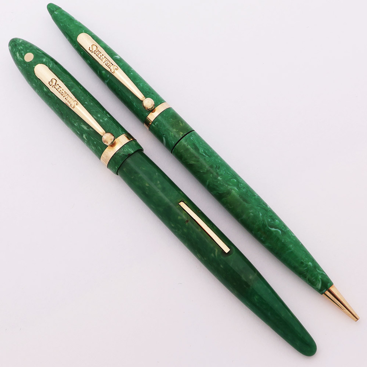 Sheaffer Balance Lifetime Fountain Pen Set (1930) - Long Humped Clip, Long  Slender, Jade, Fine Lady Lifetime Nib (Excellent, Restored)