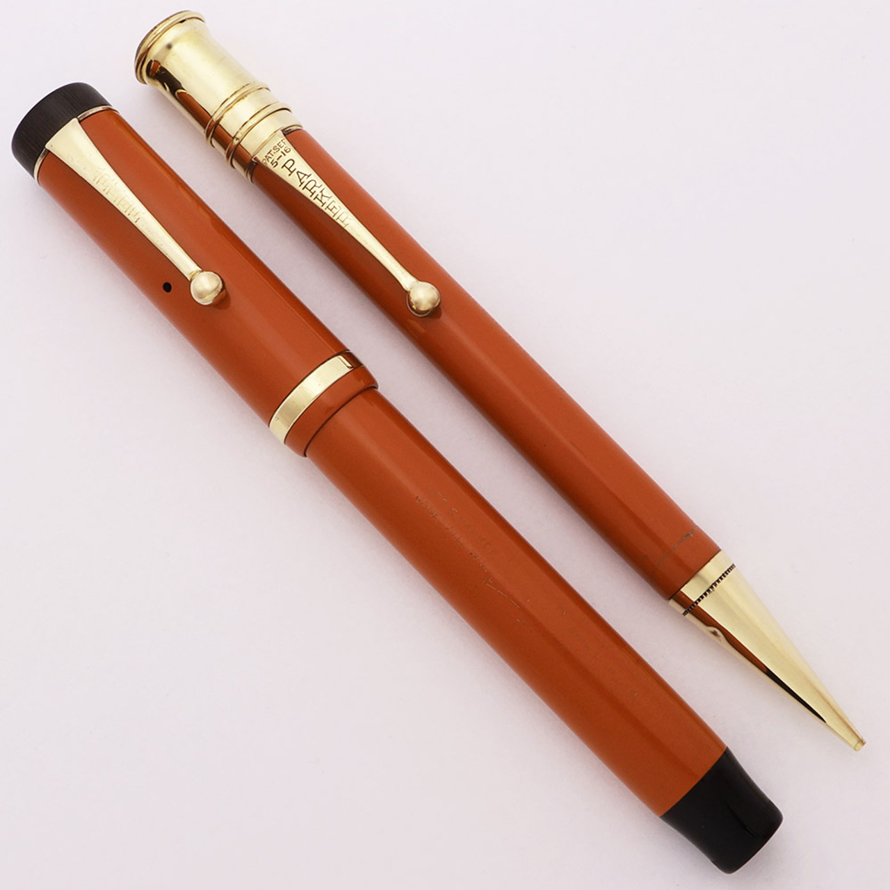 Parker Duofold Senior Fountain Pen Set (1920s) - Orange, Single Raised  Band, Button Filler, Medium 14K Nib (Excellent, Restored)