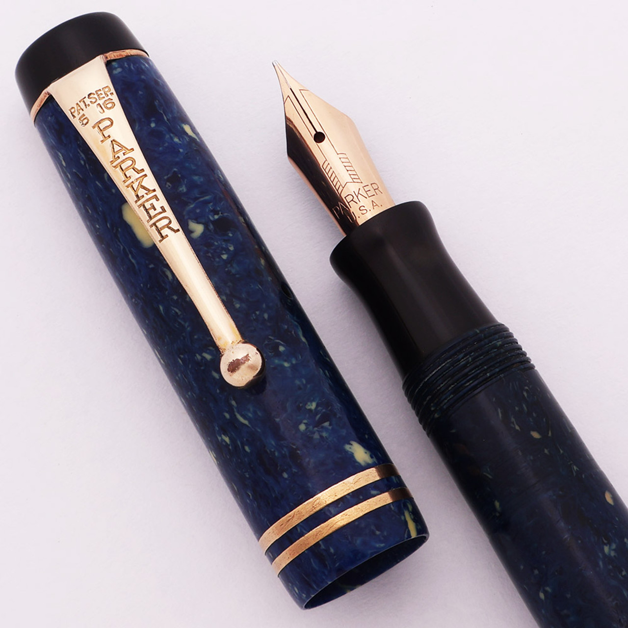 Parker Duofold Junior Fountain Pen - Streamline, Lapis, Fine  (Excellent, Restored)