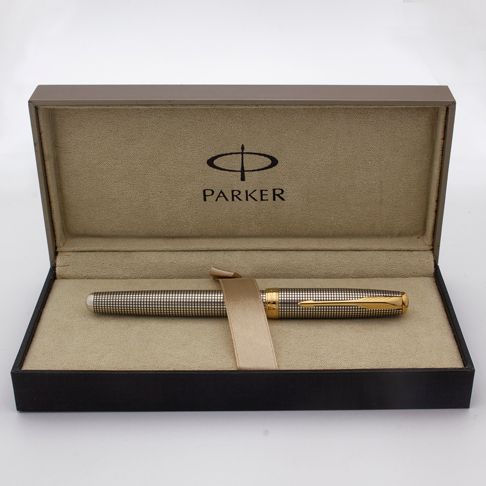 Parker Sonnet  Rollerball  Pen (2001) -  Sterling Silver Cisele w/GT (Excellent + in Box, Works Well)