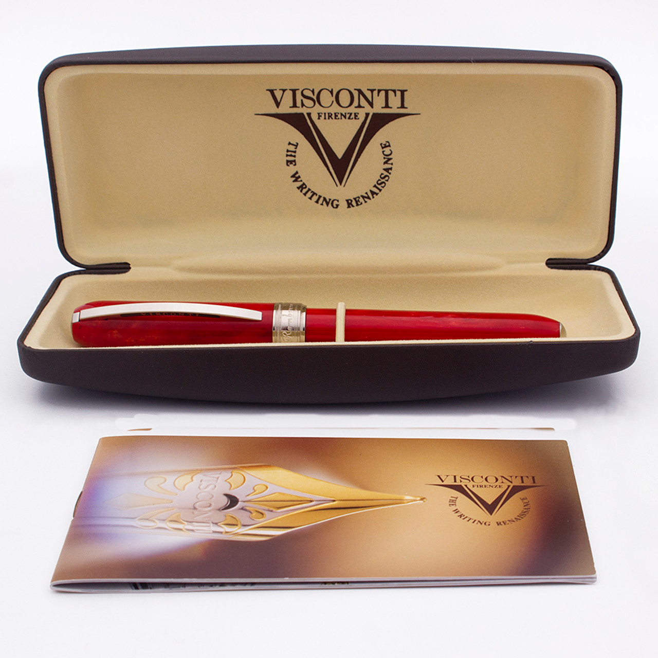 Visconti Rembrandt Eco Rollerball Pen (2010) - Red Variegated Resin, Liquid Ink System (Near Mint in Box, Works Well)