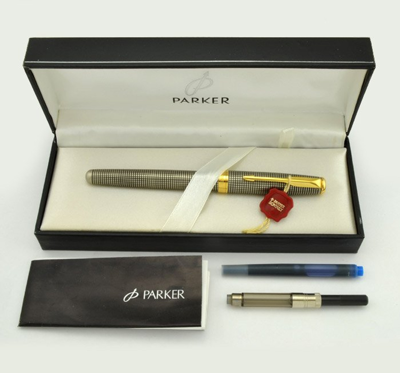 Parker Sonnet Fountain Pen - 2003 Version, Silverplated Cisele, 18k Fine Nib (Mint in Box)