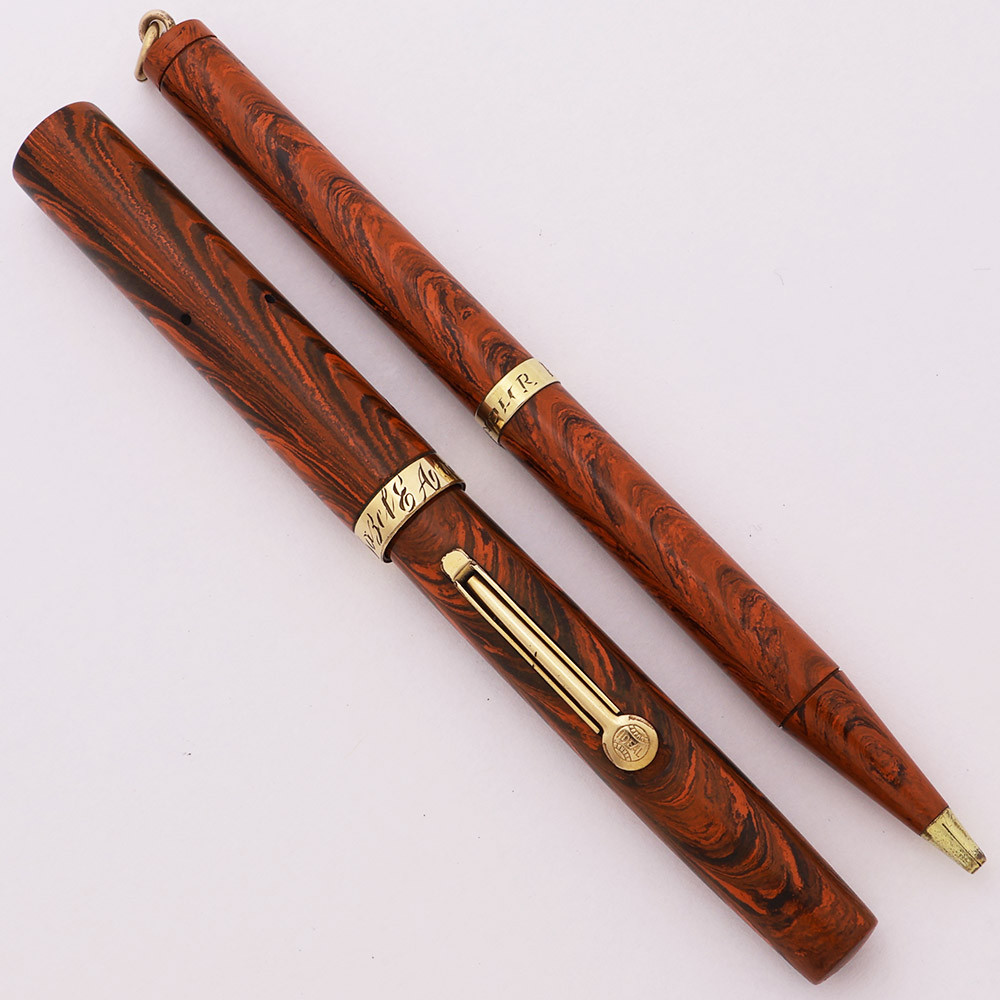 Waterman 52 1/2 V Red Ripple Set - Flexible #2 Canada Nib