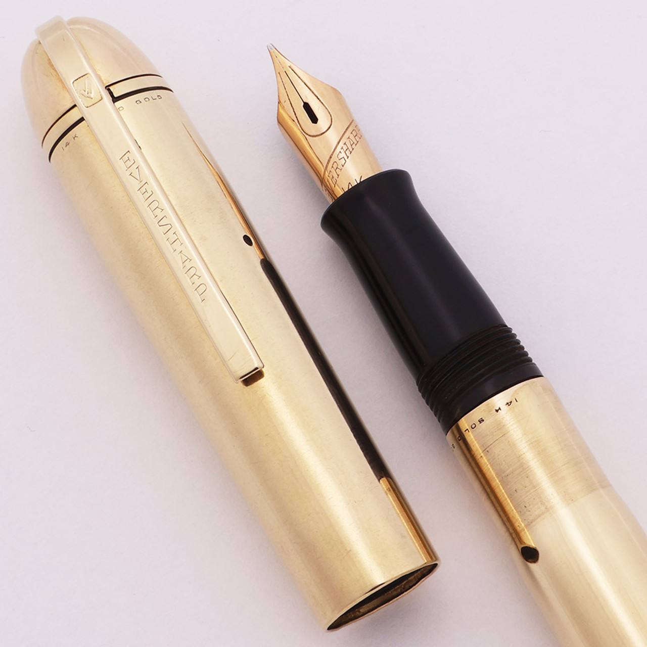 貴重ビンテージ　EVERSHARP SKYLINE 14金張キャップ Eversharp Skyline Fountain Pen - Solid Gold Barrel & Cap