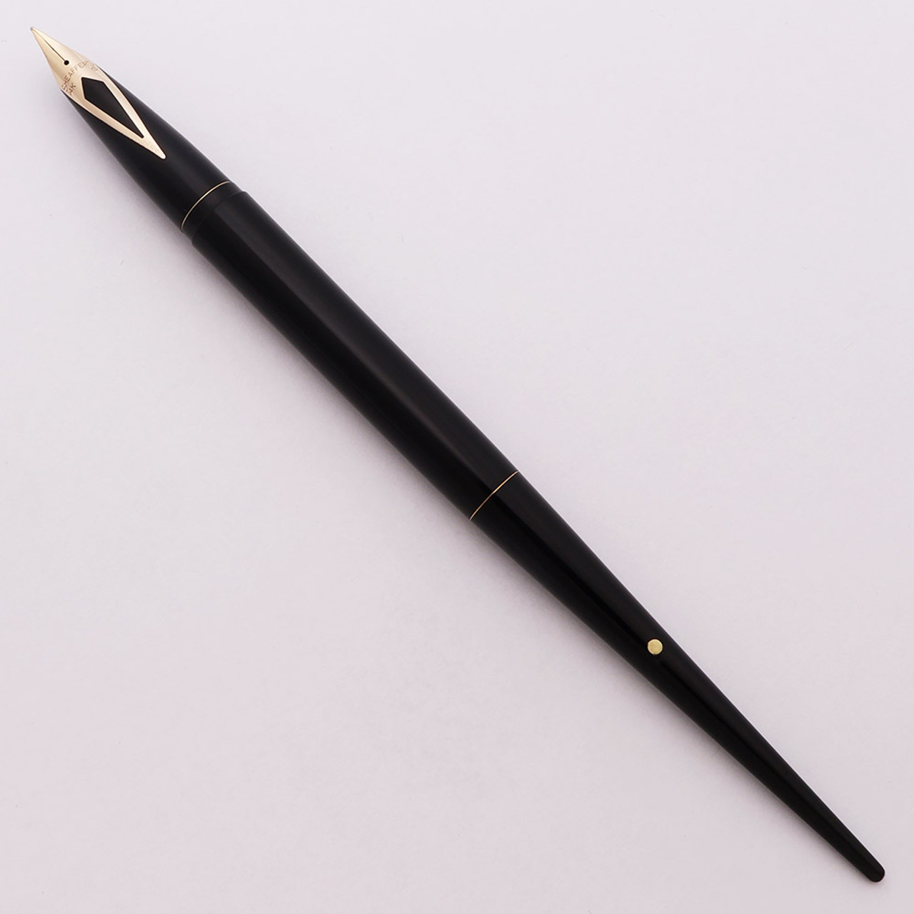 Sheaffer Imperial Touchdown Fountain Desk Pen - Black w 14k Long Diamond Medium Nib (Excellent, Restored)