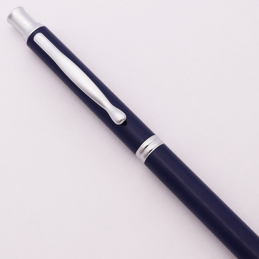 PILOT Capless ダークブルーボールペン Pilot Capless Ballpoint Pen - Dark Blue w Chrome Trim, 0.7 Refill