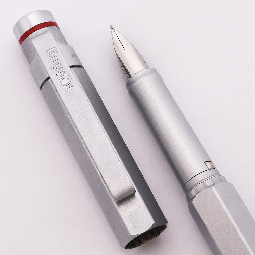 Rotring Newton Fountain Pen (Germany) - Matte Silver, Fine Steel