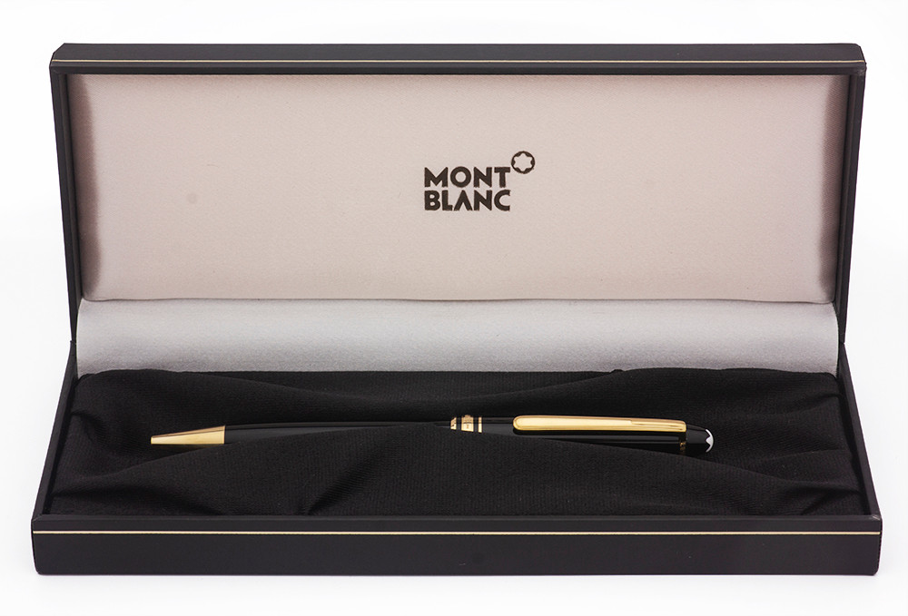 Montblanc Meisterstuck Ballpoint Pen (Germany, 1990s) - Black, Gold Trim (Excellent in Box, Works Well)