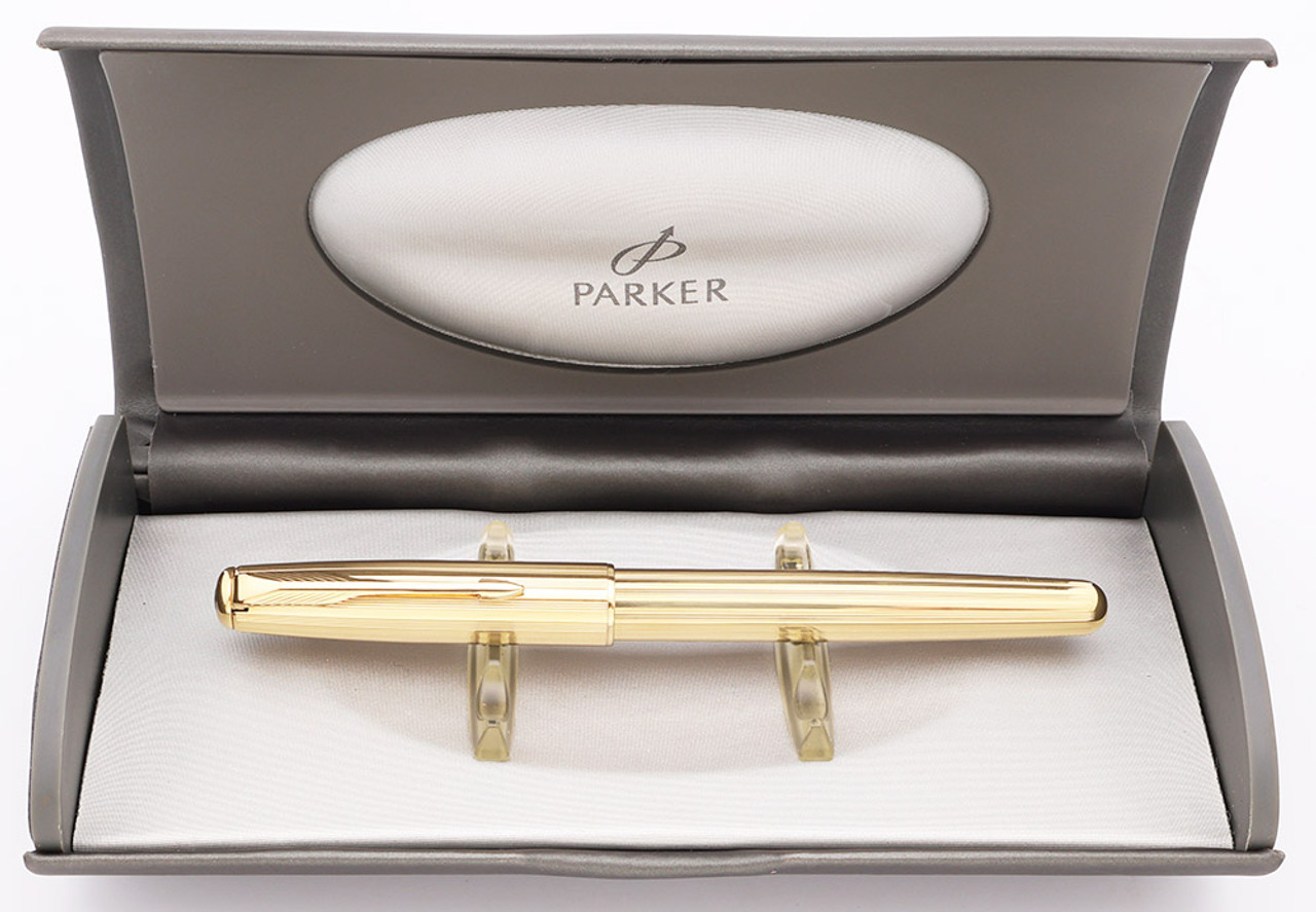 Parker Sonnet  Rollerball Pen (1994) - Gold Plated Grouped Lines w GT (Excellent, in Box, Works Well)