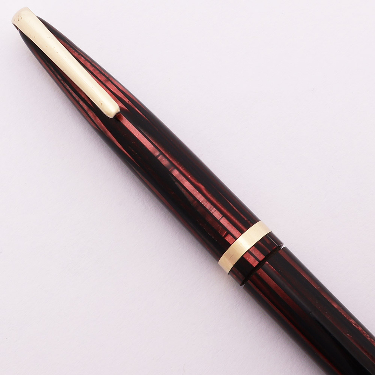 Sheaffer Balance 400 Mechanical Pencil - Military Clip, Carmine Striated, 0.9mm Leads (Excellent, Works Well)