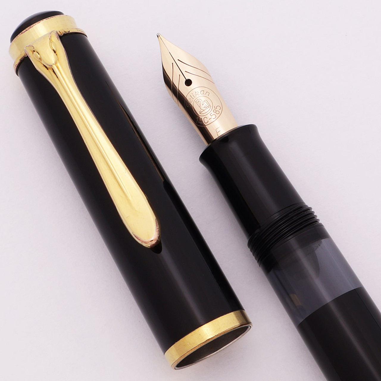 Pelikan 400/M400 Fountain Pen - Black, Piston Filler, 14c F Nib (Excellent, Works Well)