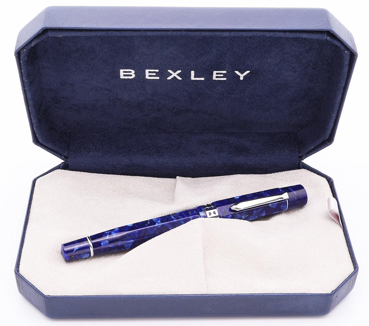 Bexley Americana Fountain Pen Limited Edition (2002) - Sanibel Blue Faceted, C/C, 18k Medium Two-Tone Nib (Excellent in Box, Works Well)