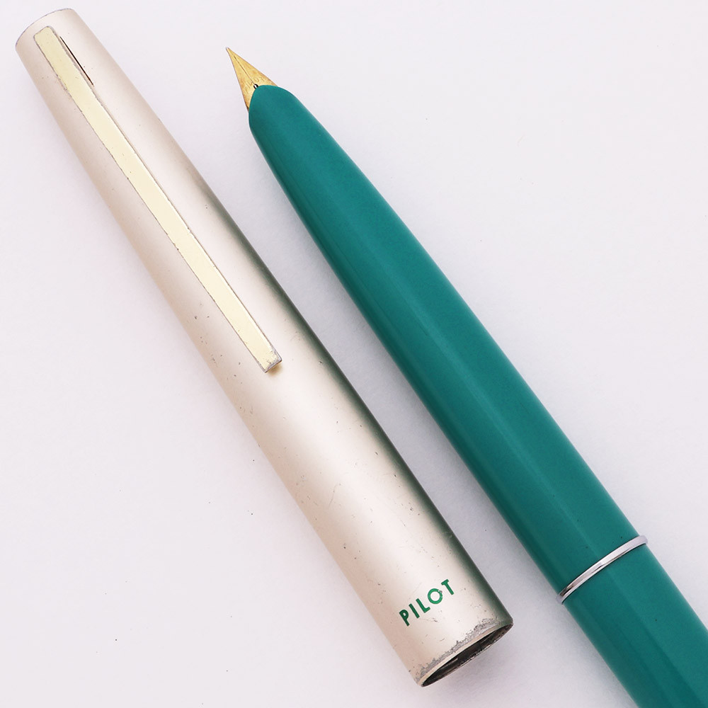 Pilot Elite Pocket Fountain Pen - Aqua Satin, C/C, Fine Nib (Very