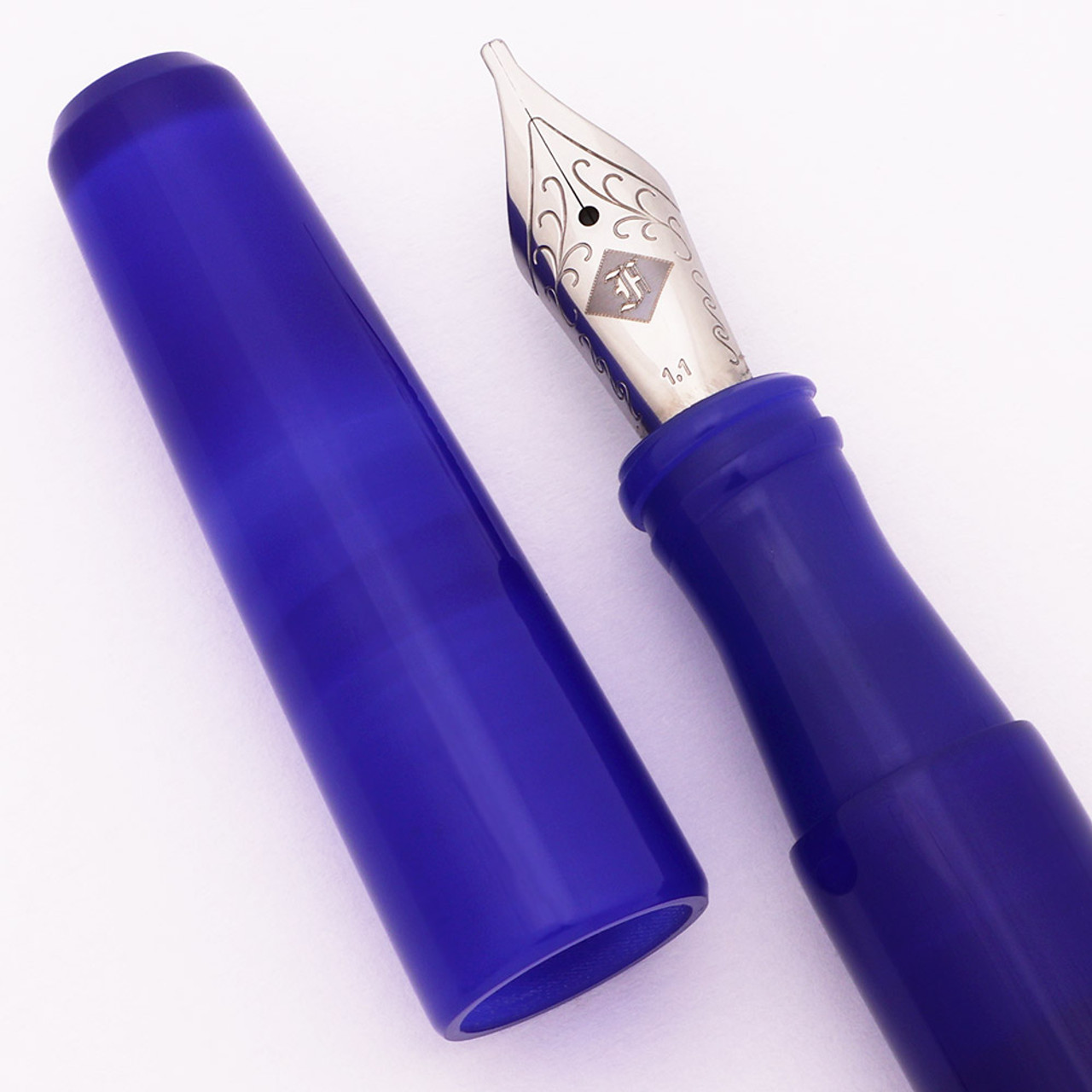Franklin-Christoph Pocket 66 Fountain Pen - Cobalt Blue, Cartridge/Eye-Dropper, 1.1 Steel Nib (Excellent +, Works Well)