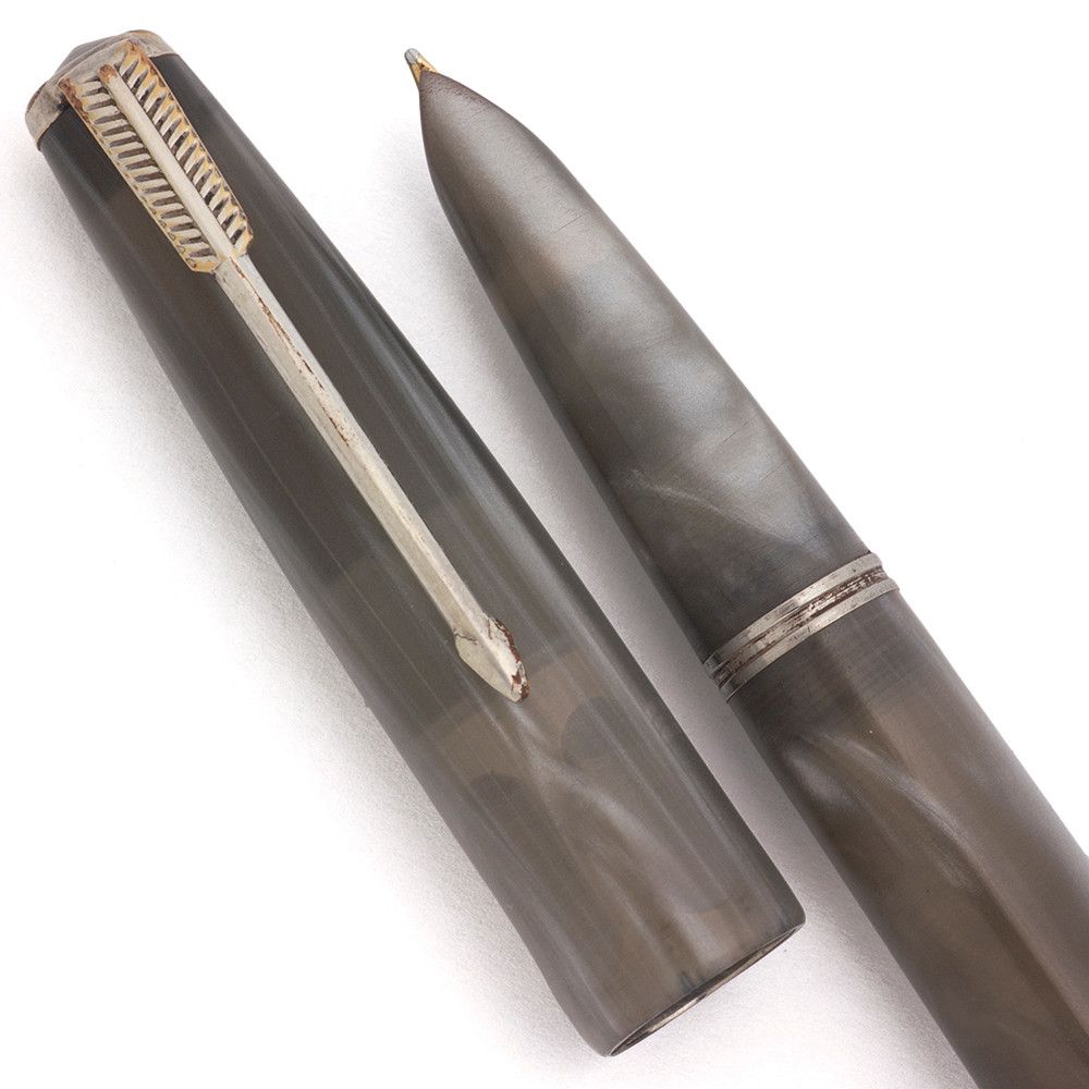 Parker 51 Ariel Kullock "Fantasy" Aerometric - Grey Marble, Medium Gold Nib (Excellent, Works Well)