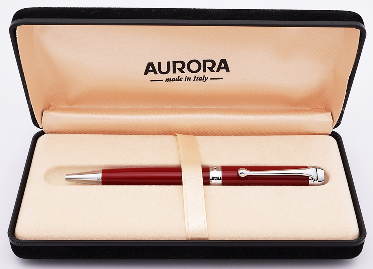 AURORA TALENTUM ボールペン RED Aurora Talentum Ballpoint Pen - Red w Chrome Trim (Excellent