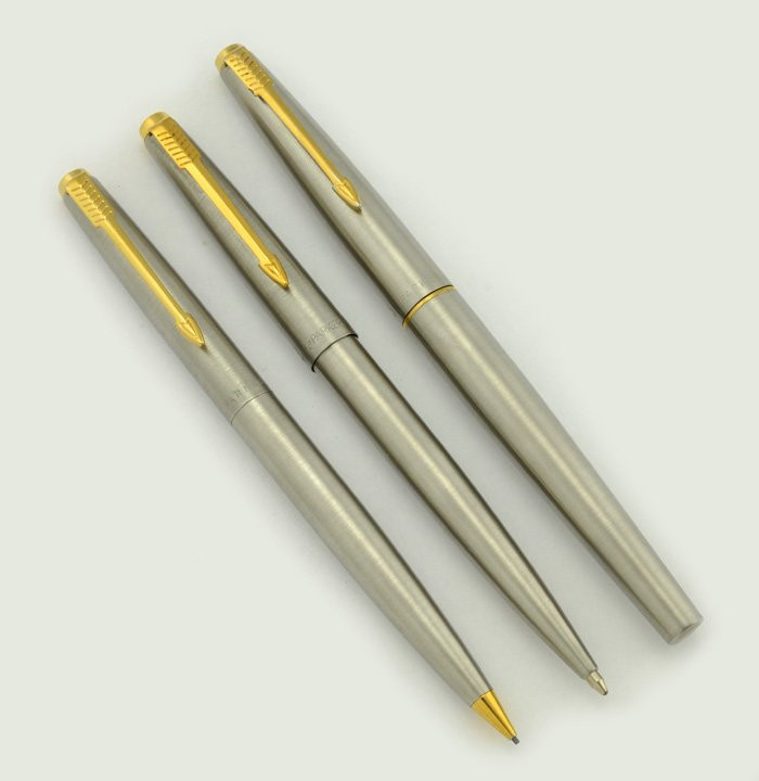 Parker 45 Three Piece Set - Flighter, Gold Trim, Medium 14k Nib