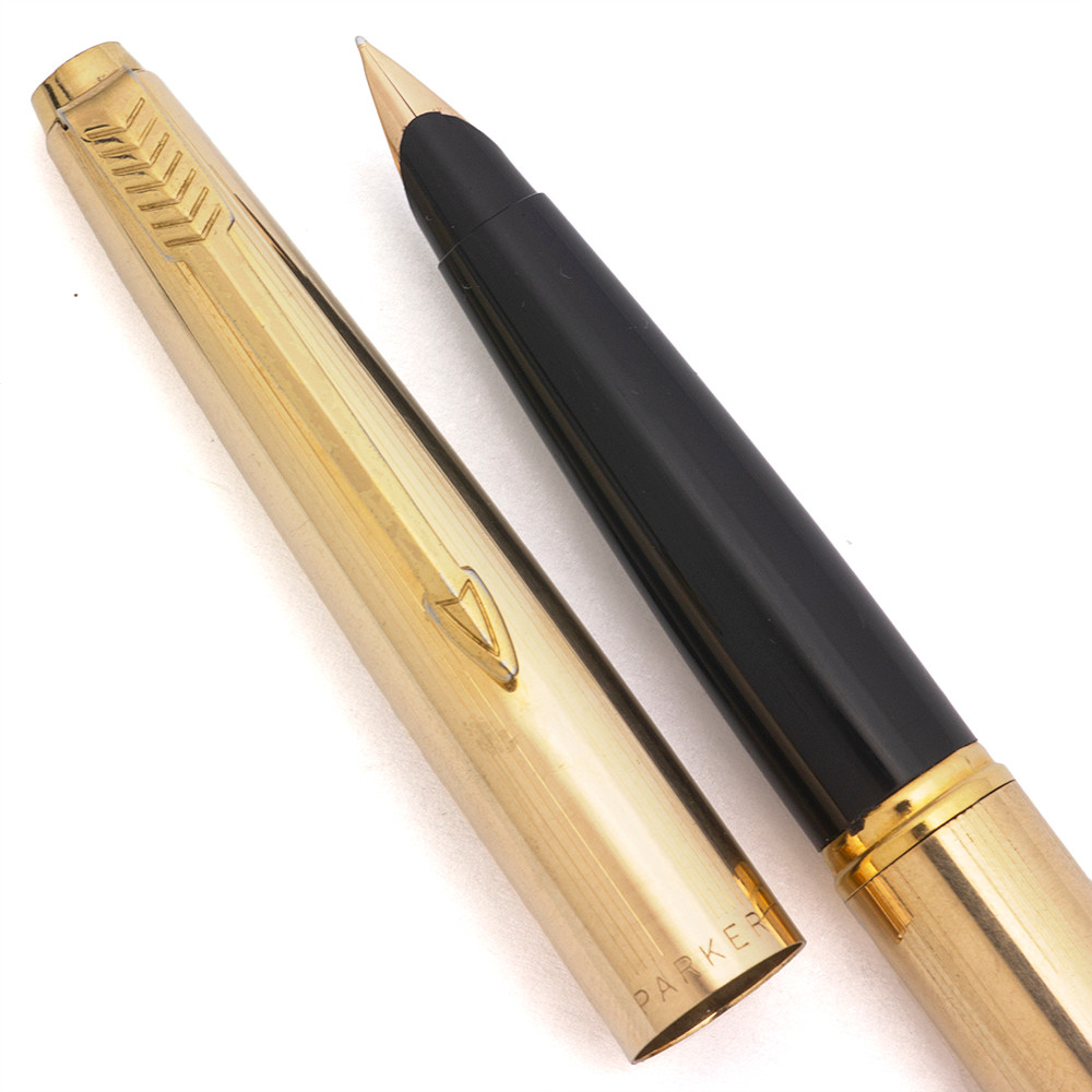 Parker 45 Fountain Pen (1960s) - Gold Filled "Insignia" Model, Fine 14k Nib (Excellent, Works Well)