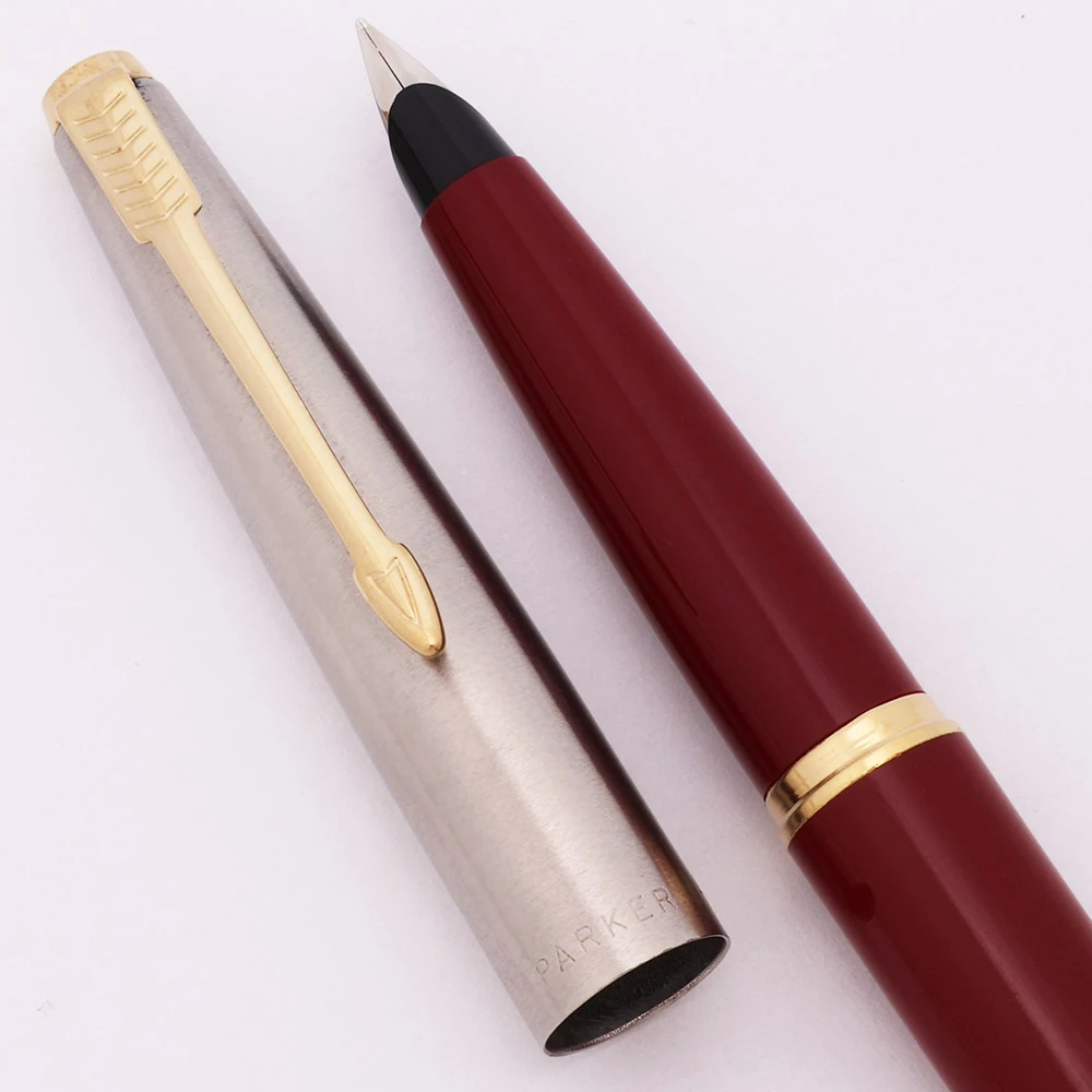 Parker 45 GT Fountain Pen (1970s) - Maroon, Flighter Cap w Gold Trim ...