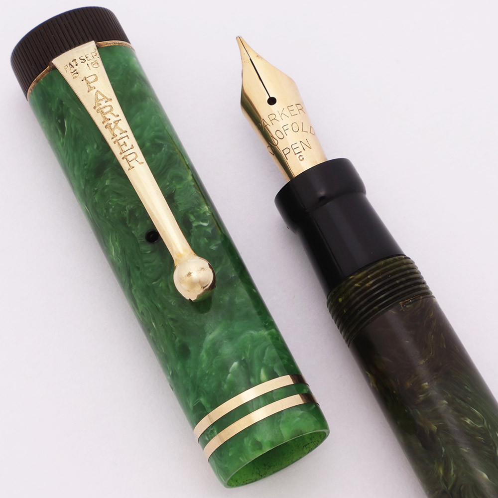 Parker Duofold Junior Fountain Pen - Jade Green, Two Bands, Medium