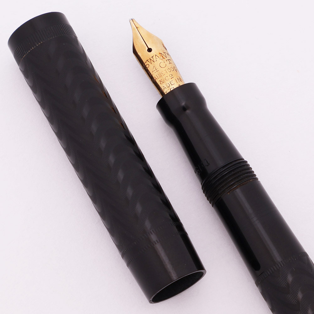 Mabie Todd Swan SF 100C Fountain Pen - BCHR, Flexible Broad Stub