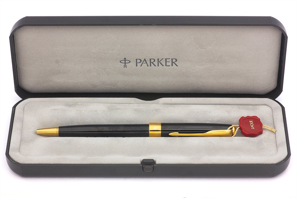 Parker Sonnet Ballpoint Pen (1998) - Black Laquer w Gold Trim (Excellent + in Box, Works Well)