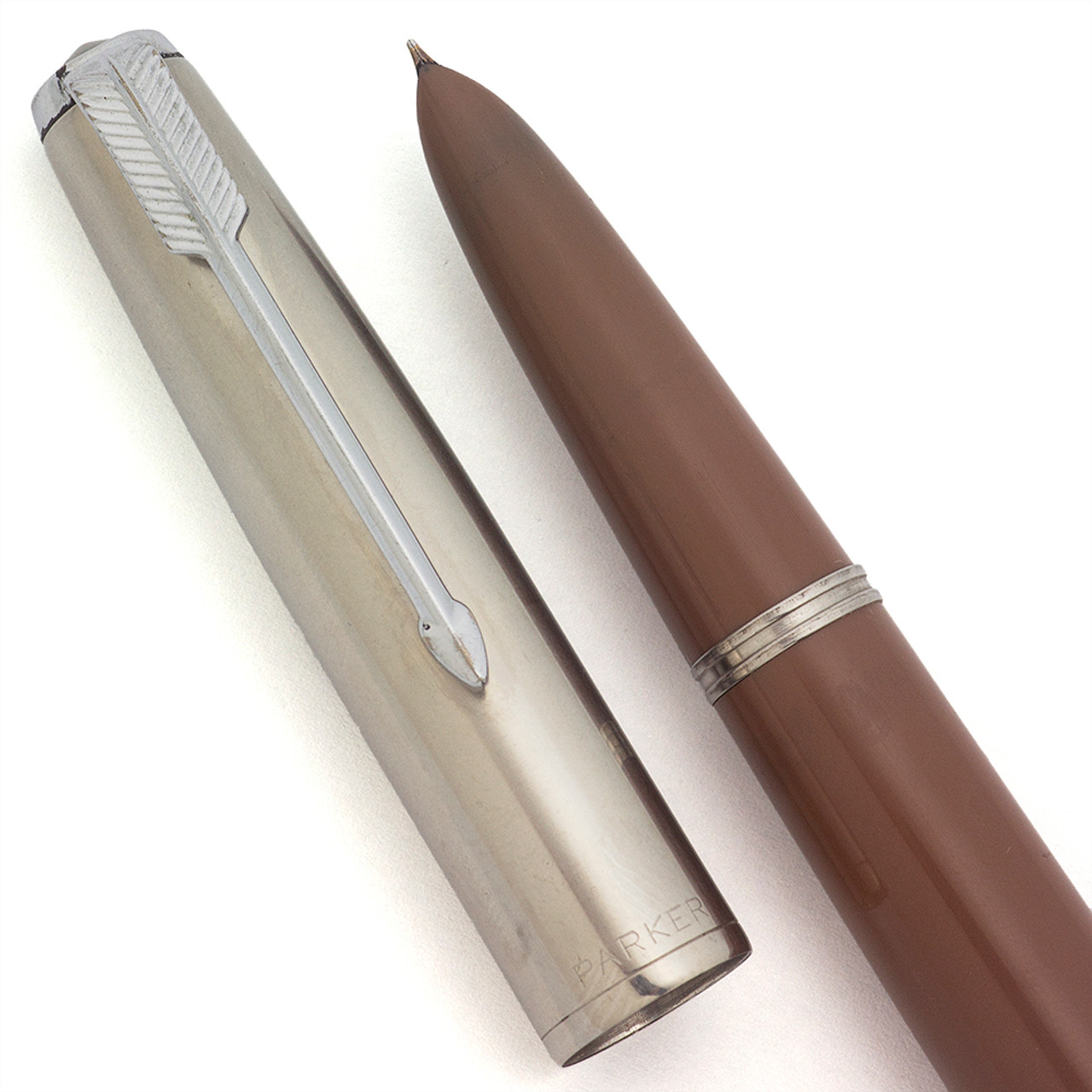 Parker 51 Aerometric (1949) - Cocoa Brown, Lustraloy Cap w Arrow 