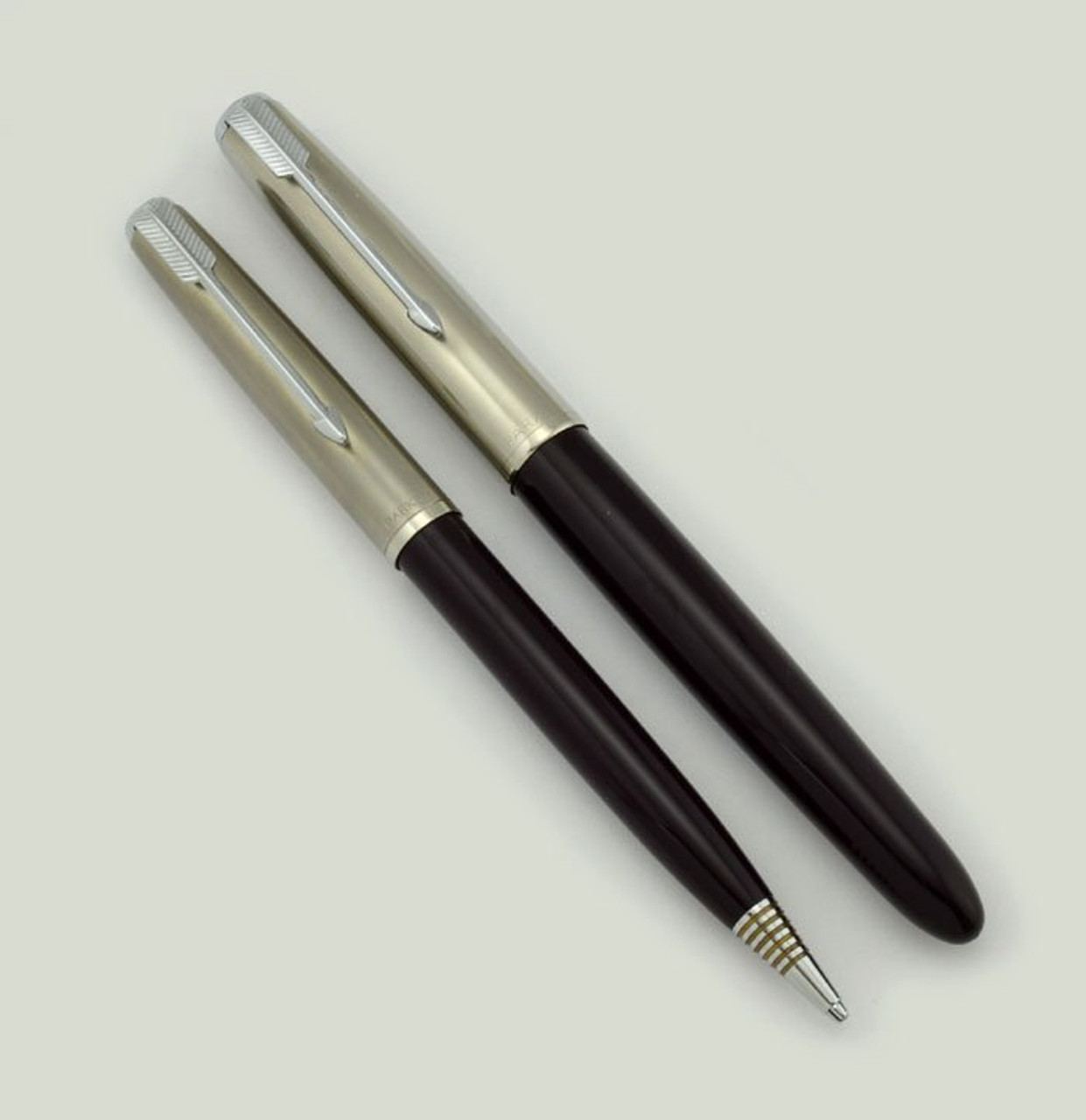 Parker 51 Aerometric Fountain Pen Set - 1948, Plum, Lustraloy Caps, Medium  (Excellent, Hard to Find)