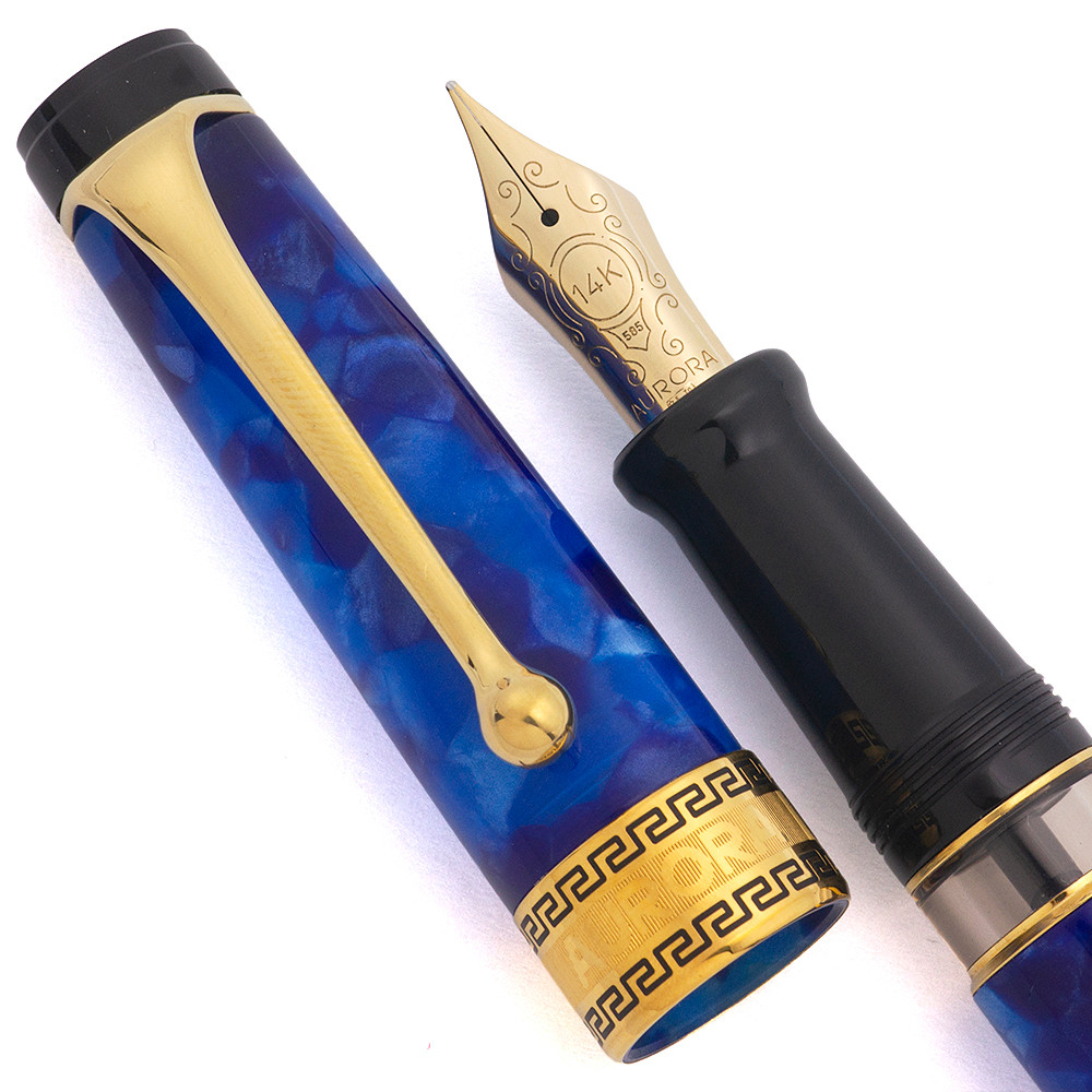 Aurora Optima Auroloide Fountain Pen - Cobalt Blue, Fine 14k Nib
