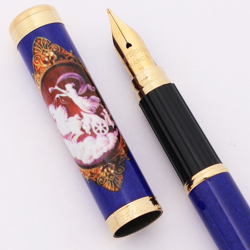 Waterman Anastasia Fountain Pen (1990s) - Blue w Cameo Design
